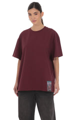 Lucy Graphic T Shirt in Burgundy