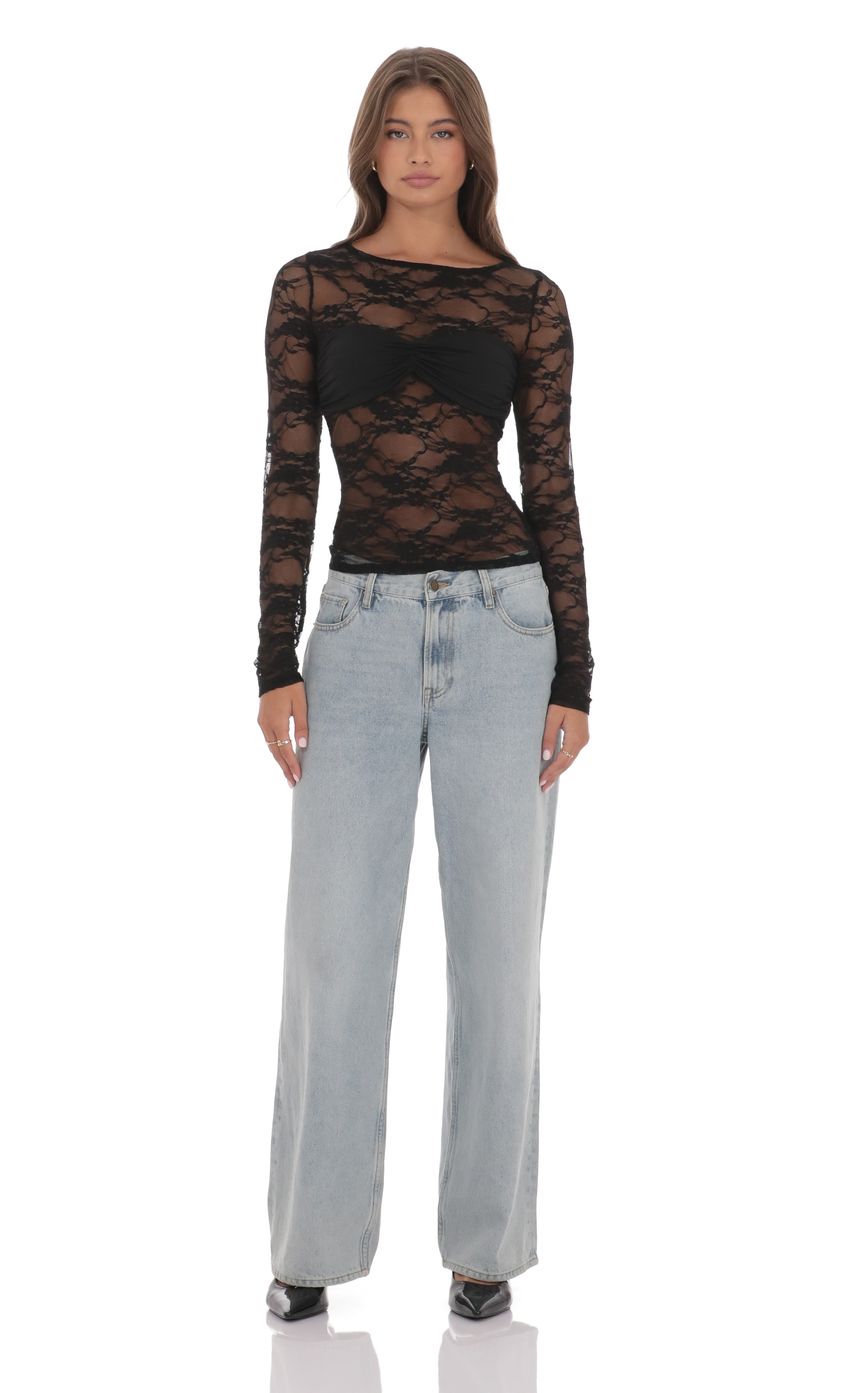 Sheer Lace Top in Black