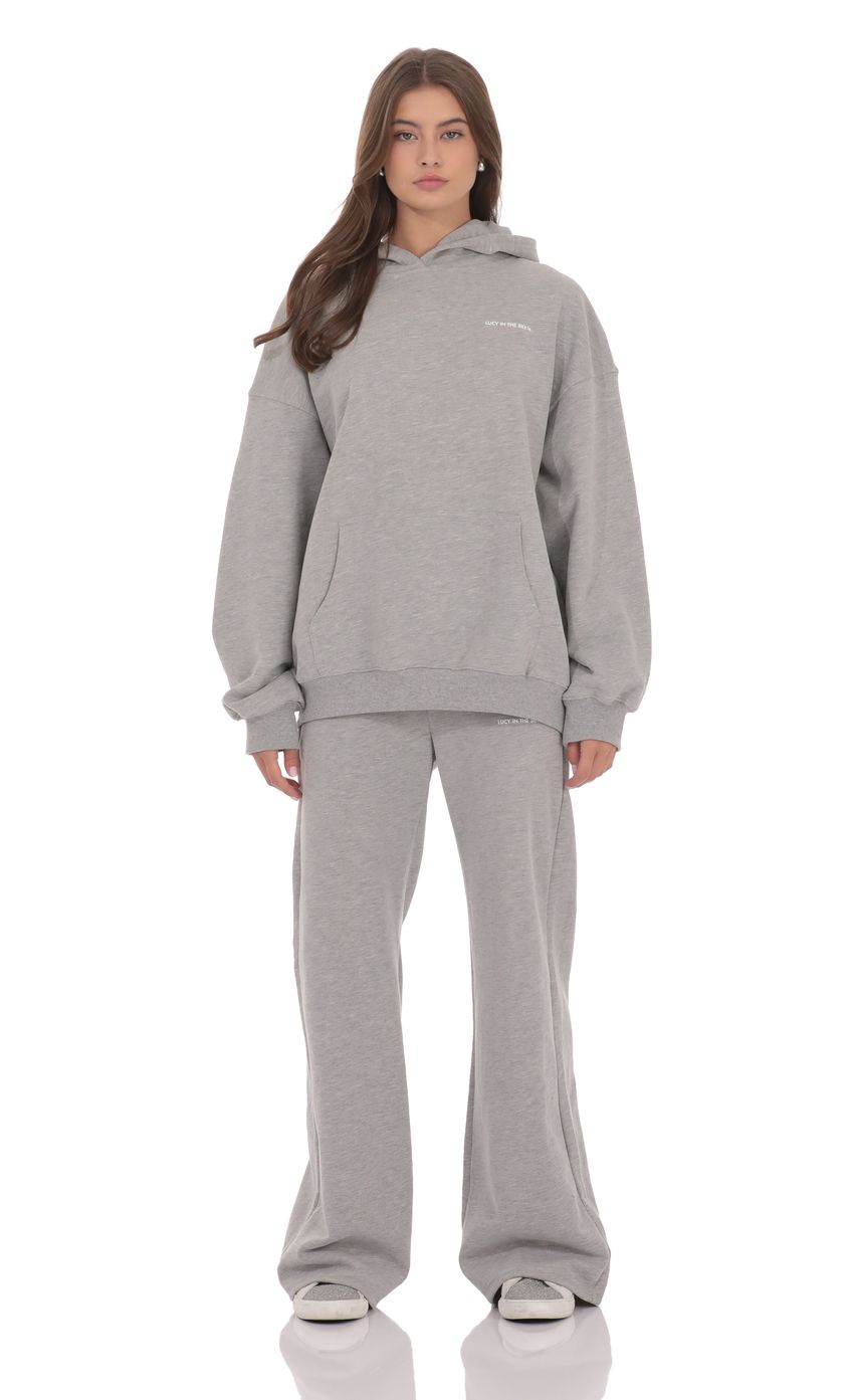 Fleece Lucy Hoodie in Grey