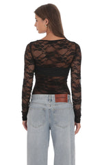 Sheer Lace Top in Black