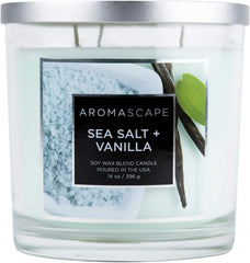 Aromascape 3 Wick Scented Jar Candle Sea Salt Vanilla 2 Pack