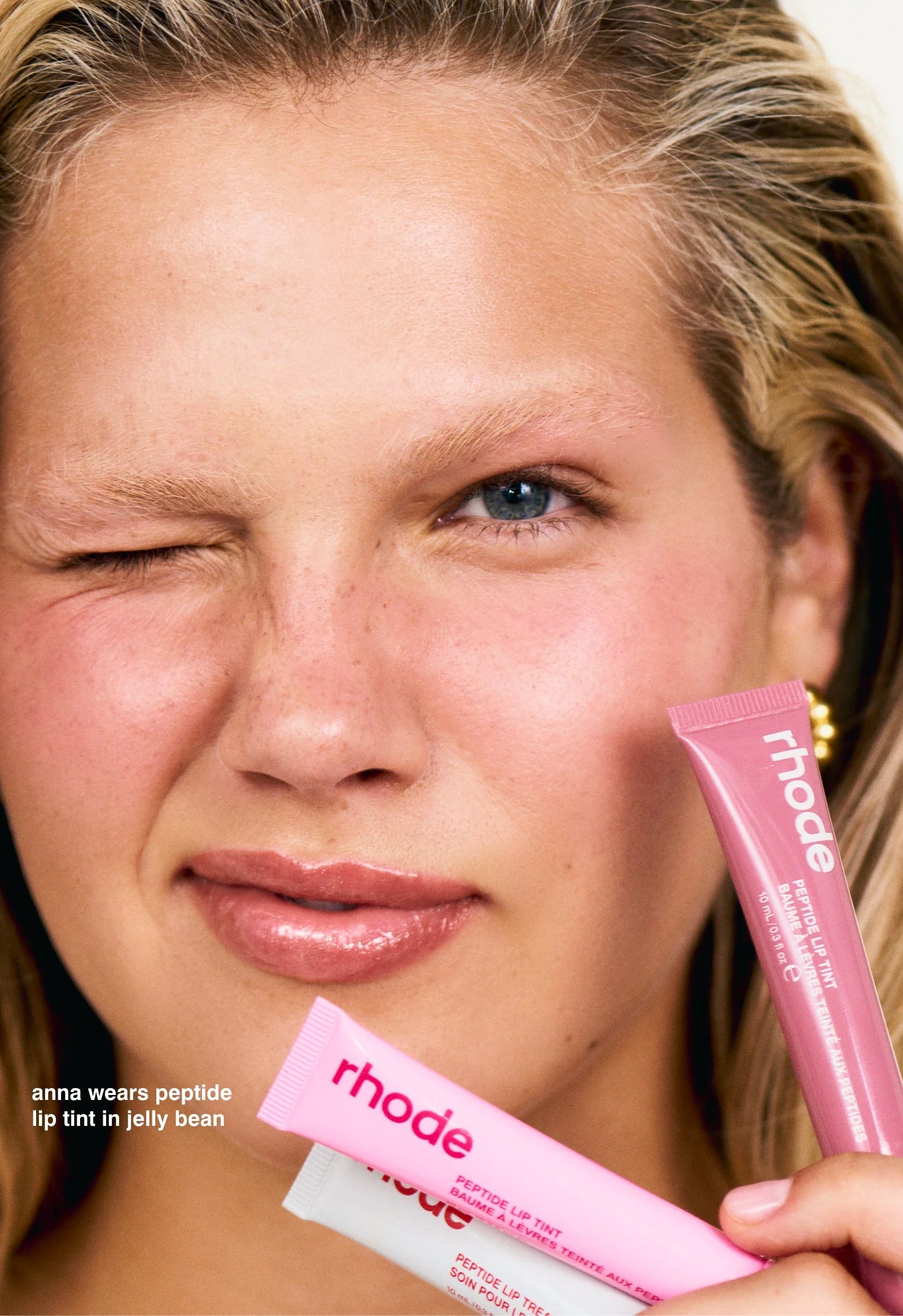 the peptide lip trio strawberry glaze jelly bean salty tan