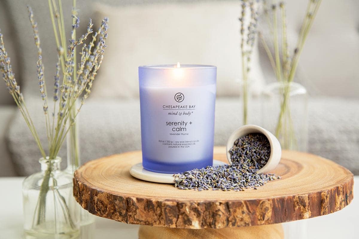 Medium Jar Candles Duo Peace Tranquility Cashmere Jasmine and Serenity Calm Lavender Thyme Home Decor