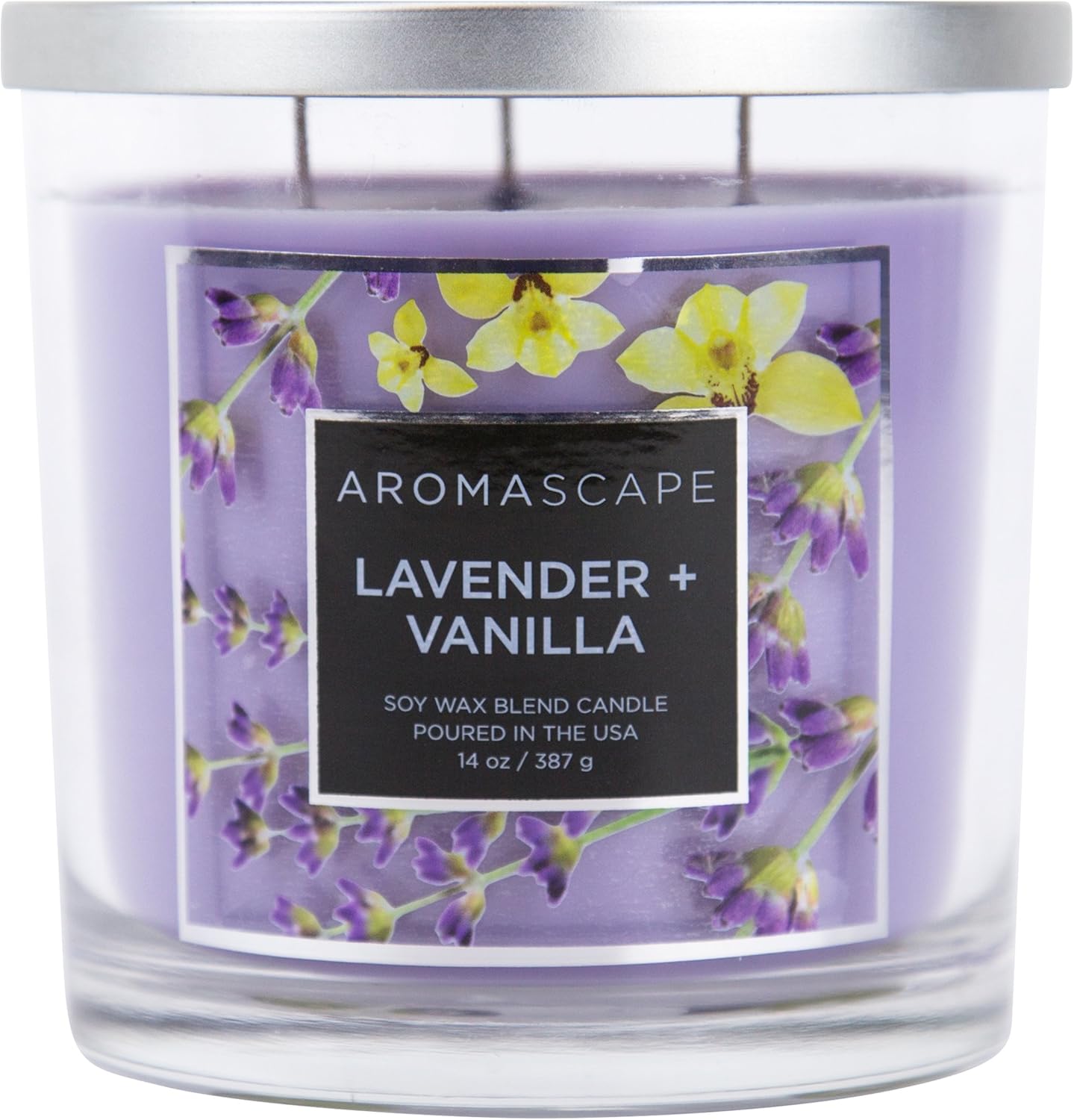 Aromascape 3 Wick Scented Jar Candle Lavender Vanilla