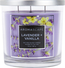 Aromascape 3 Wick Scented Jar Candle Lavender Vanilla