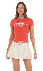 Hollywood Graphic T Shirt in Red