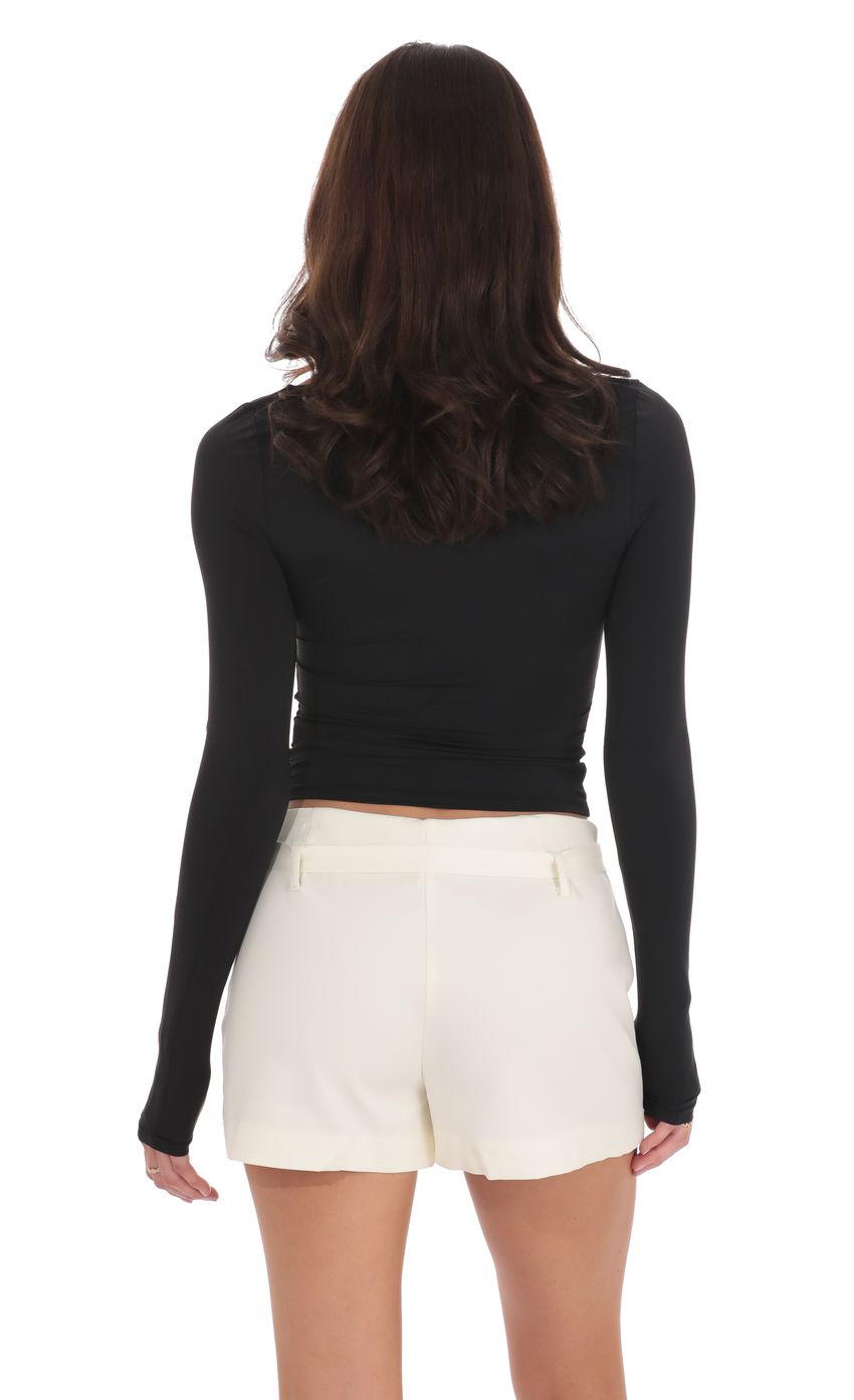 Belted Double Slit Skort in Ivory