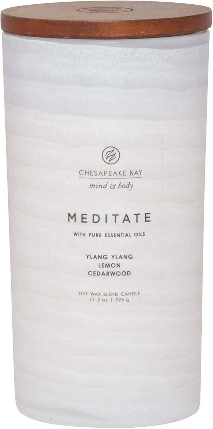 Candle Mind Body Serenity Scented Candle Meditate with Pure Essential Oils Ylang Ylang Lemon Cedarwood Large