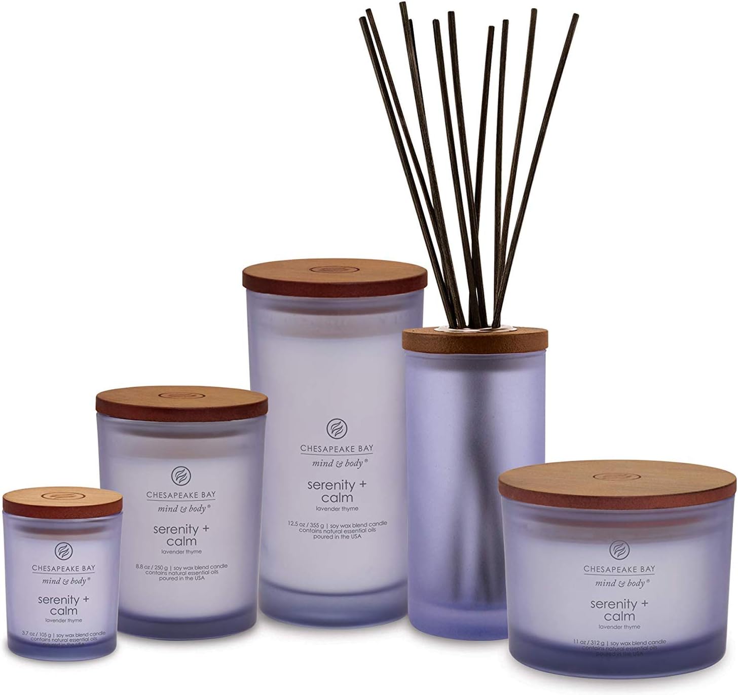 Candle Scented Candles Serenity Calm Lavender Thyme Medium Jar 2 Pack Perfect for Home Décor and Gifting