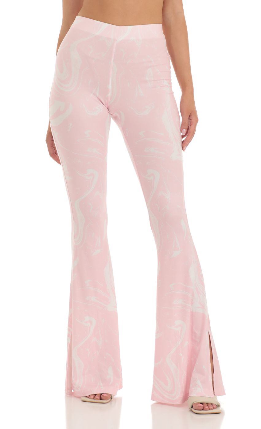 Pant in Swirl Pink Print