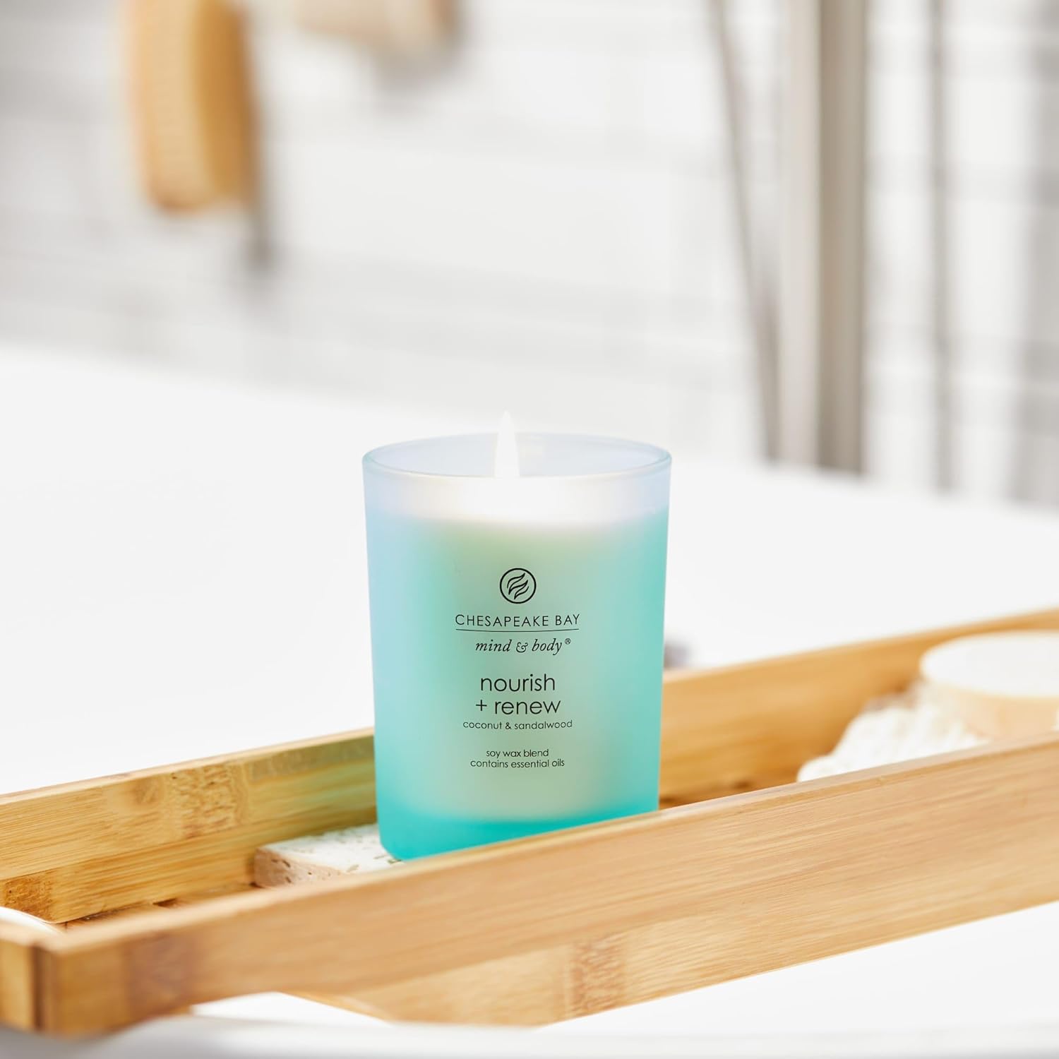 Candle Mind Body Medium Jar Candle Nourish Renew Coconut Sandalwood