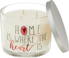 Aromascape PT41417 Home is Where the Heart Is 3 Wick Scented Candle Brown Sugar Pecan Cinnamon Bark and Nutmeg 11 Ounce White