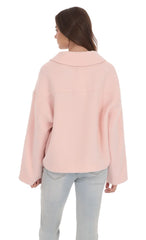 Fuzzy Zip Up Jacket in Pink