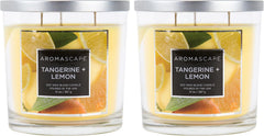 Aromascape 3 Wick Scented Jar Candle Tangerine and Lemon 2 Count
