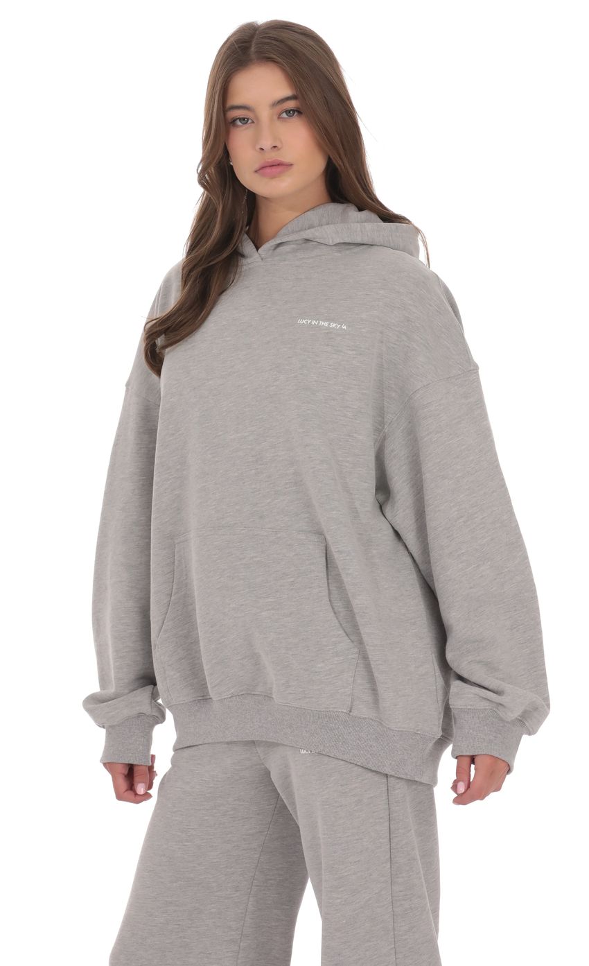 Fleece Lucy Hoodie in Grey