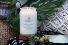 Candle Scented Candle Sea Salt Coconut Large Jar 19 Ounce