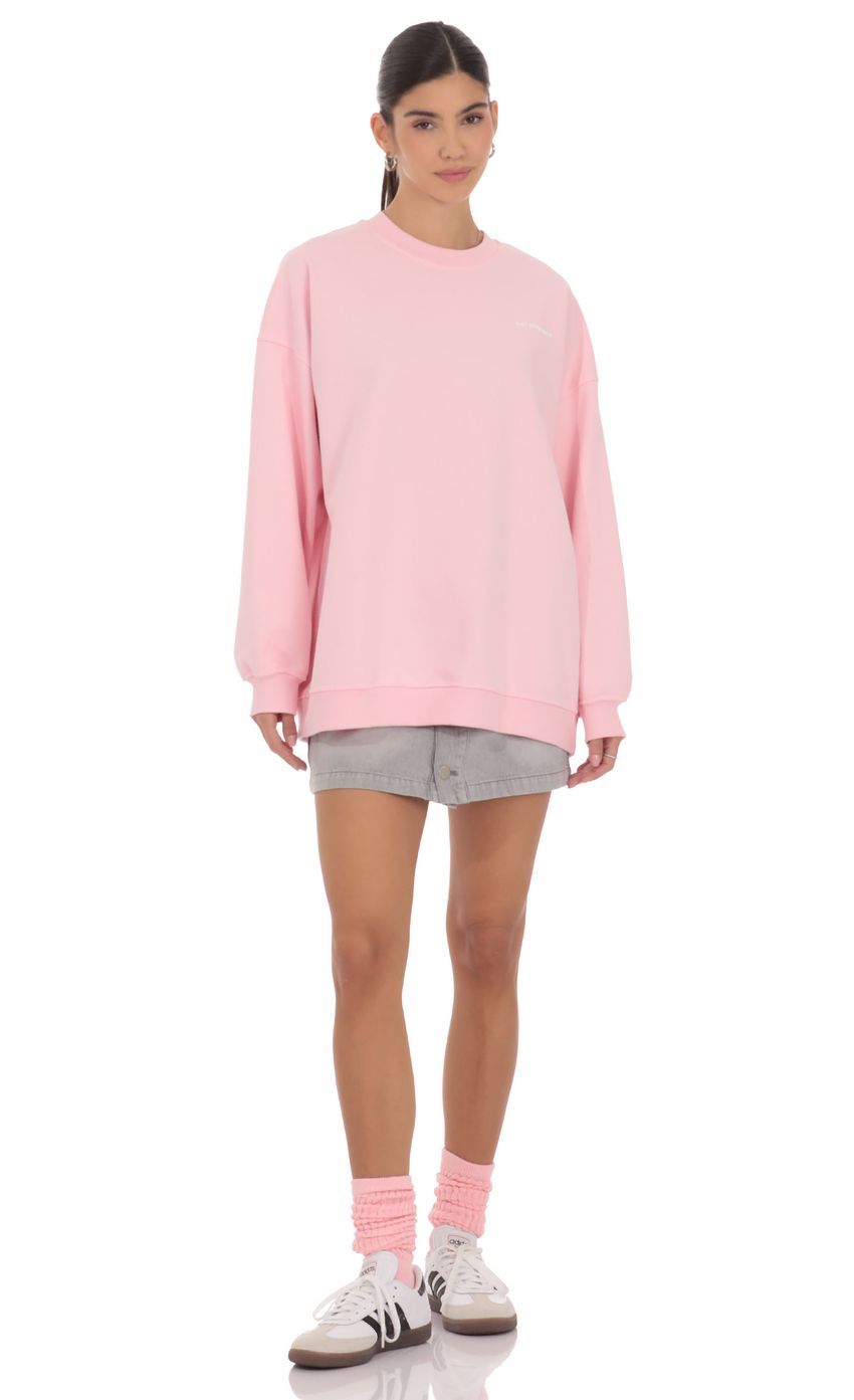 Lucy Oversized Crewneck in Pink