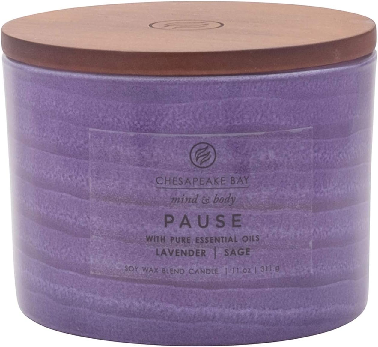 Candle Mind Body Serenity Scented Candle Pause with Pure Essential Oils Lavender and Sage Coffee Table