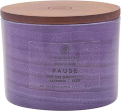 Candle Mind Body Serenity Scented Candle Pause with Pure Essential Oils Lavender and Sage Coffee Table