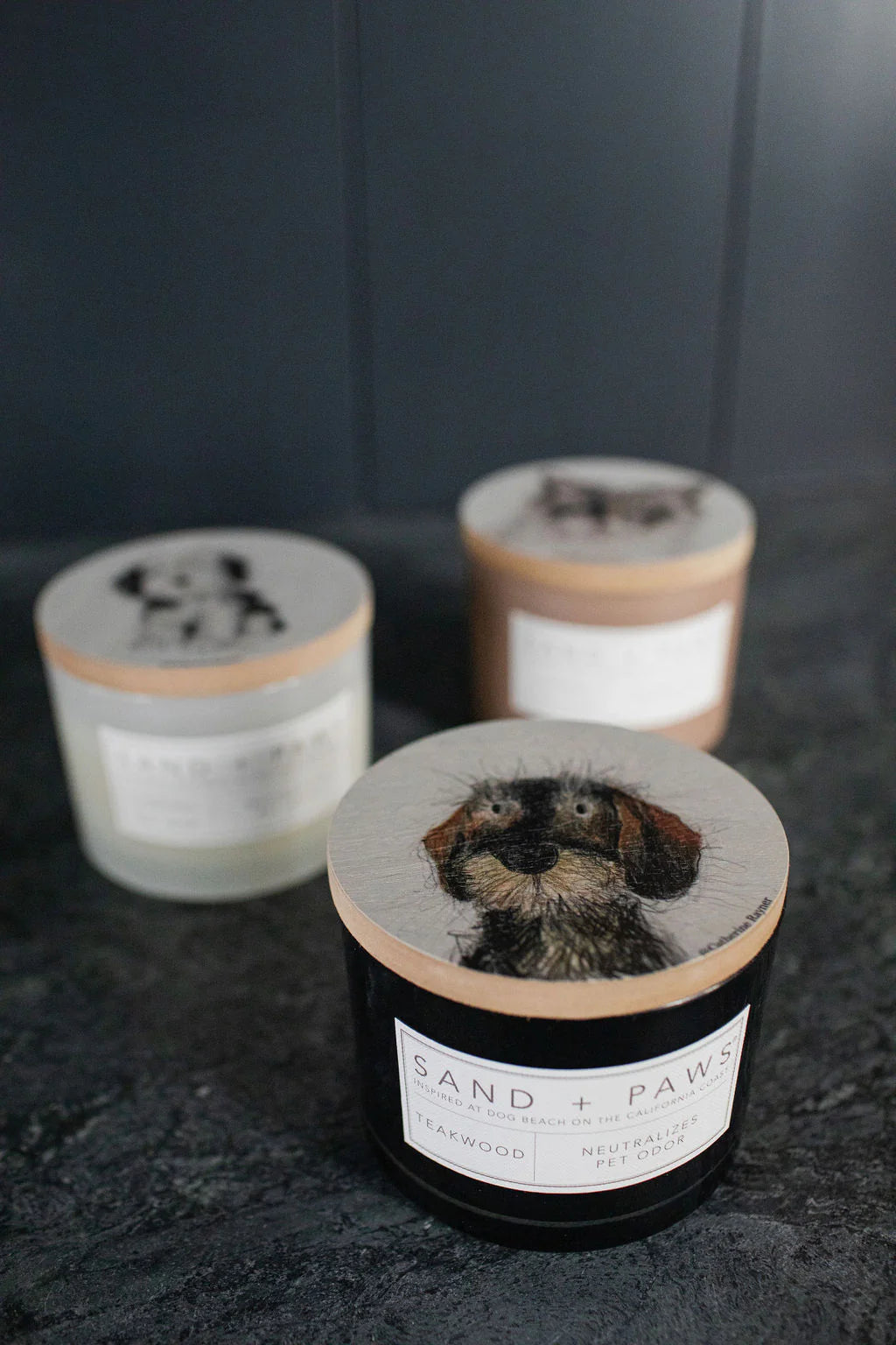Sand + Paws Teakwood 12 oz scented candle