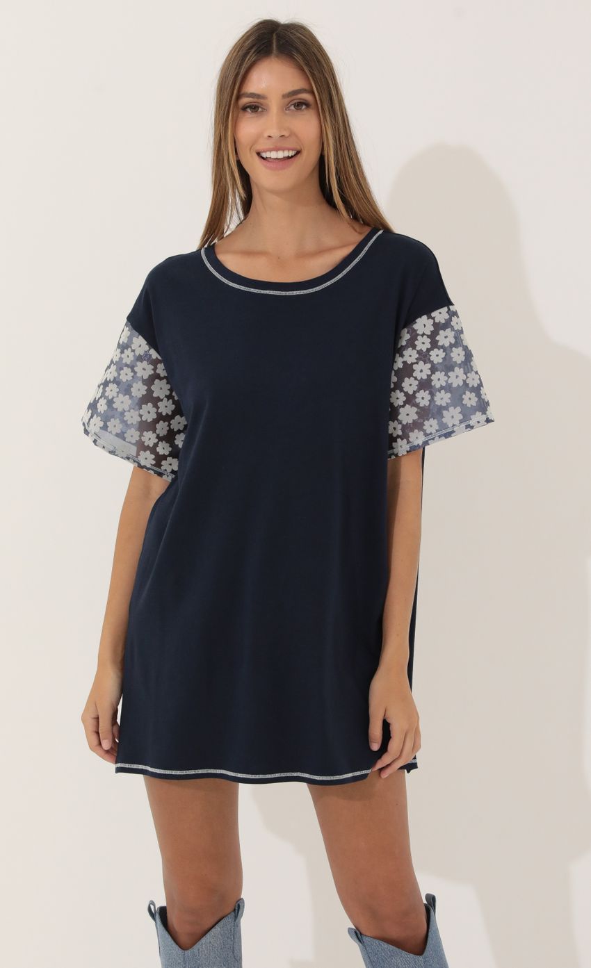 Shirt Dress in Navy Floral