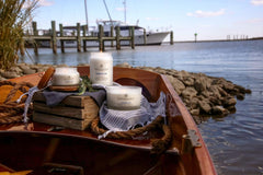 Candle 3 Wick Scented Candle Evening Tide Lavender Sea Salt Coffee Table Jar