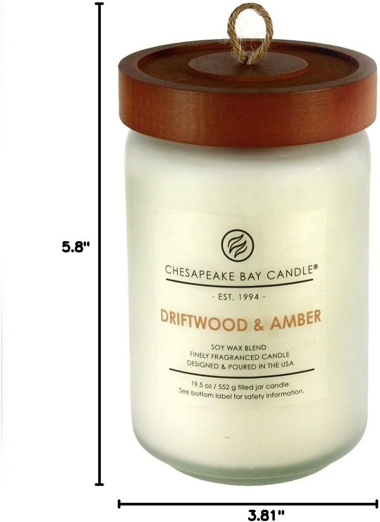 Candle Scented Candle Driftwood Amber Large Jar