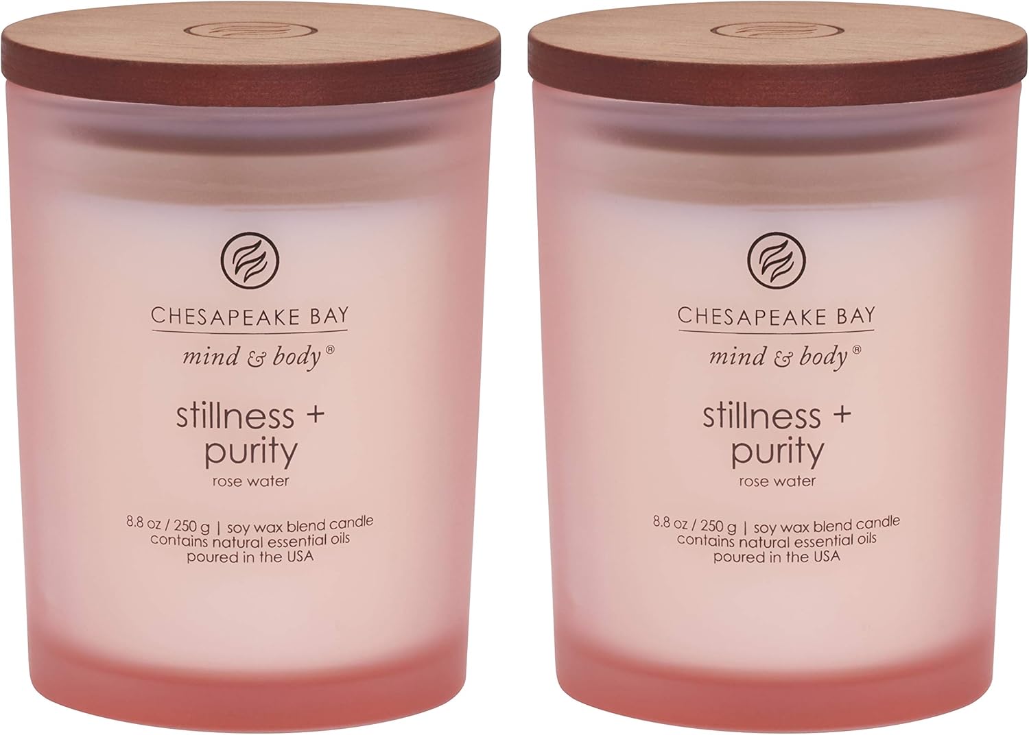 Candle Scented Candles Stillness Purity Rose Water Medium 2 Pack