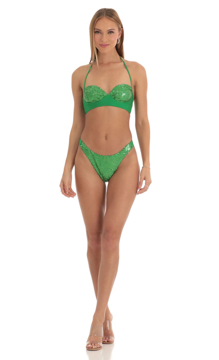 Sequin Bikini Set in Green