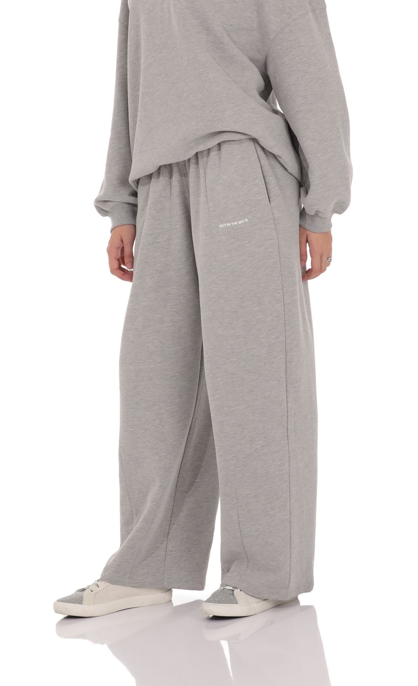Darted Barrel Fleece Sweatpants in Grey