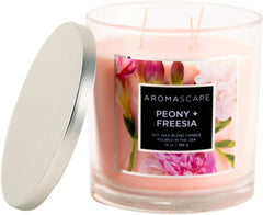 Aromascape PT40501 2 3 Wick Scented Jar Candle Peony and Freesia 2 Count