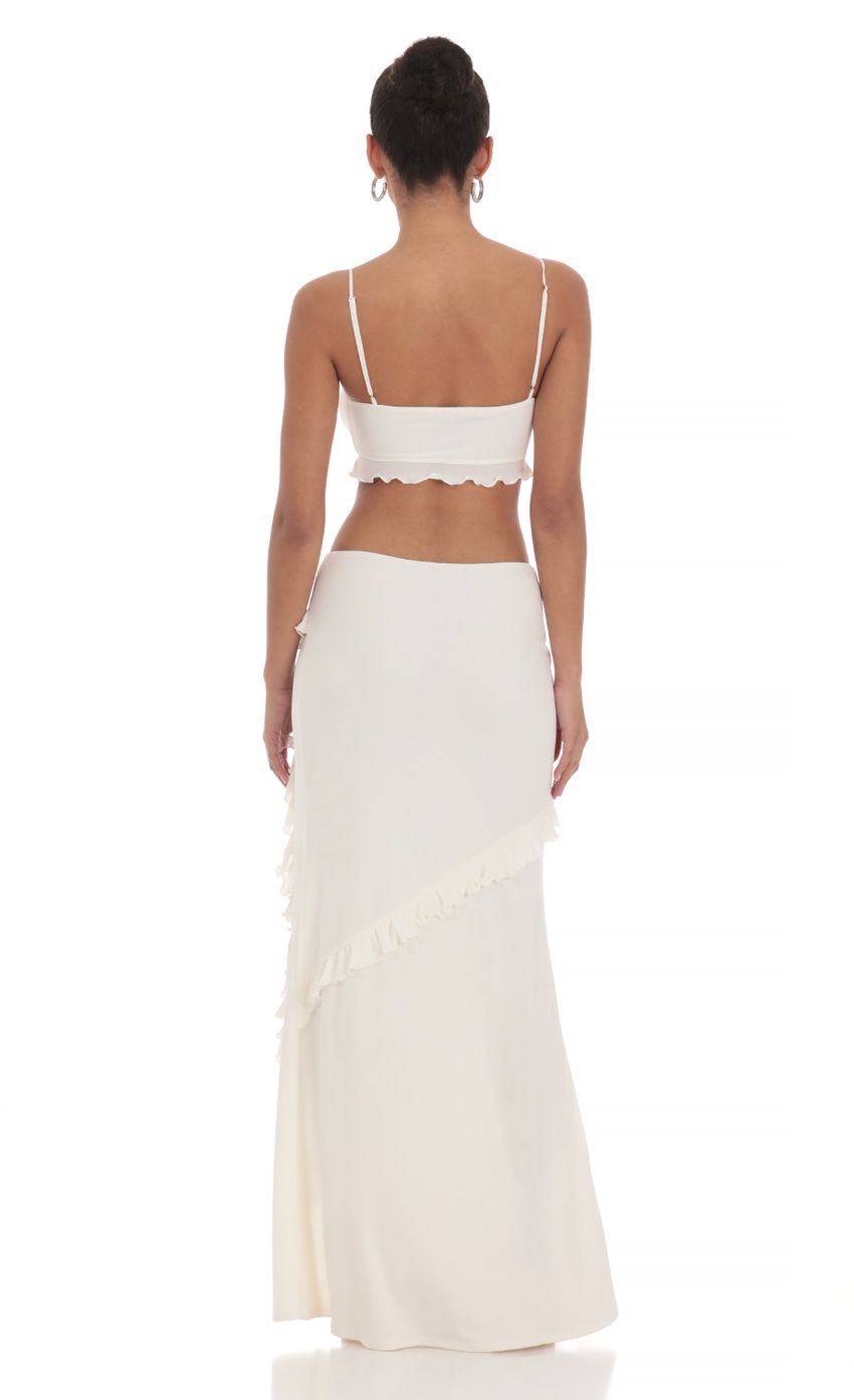 Ruffle Two Piece Set in White