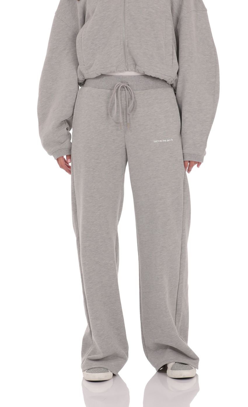Fleece Straight Sweatpants in Grey