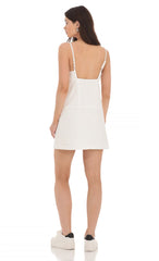 Front Pocket Dress in White