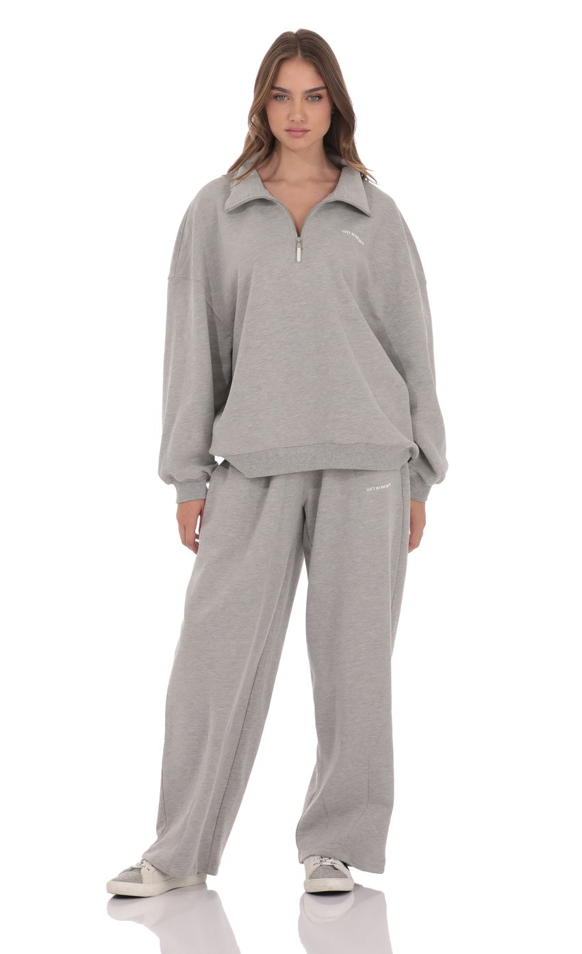 Quarter Zip Up Jumper in Grey