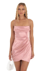 Satin Corset Dress in Pink