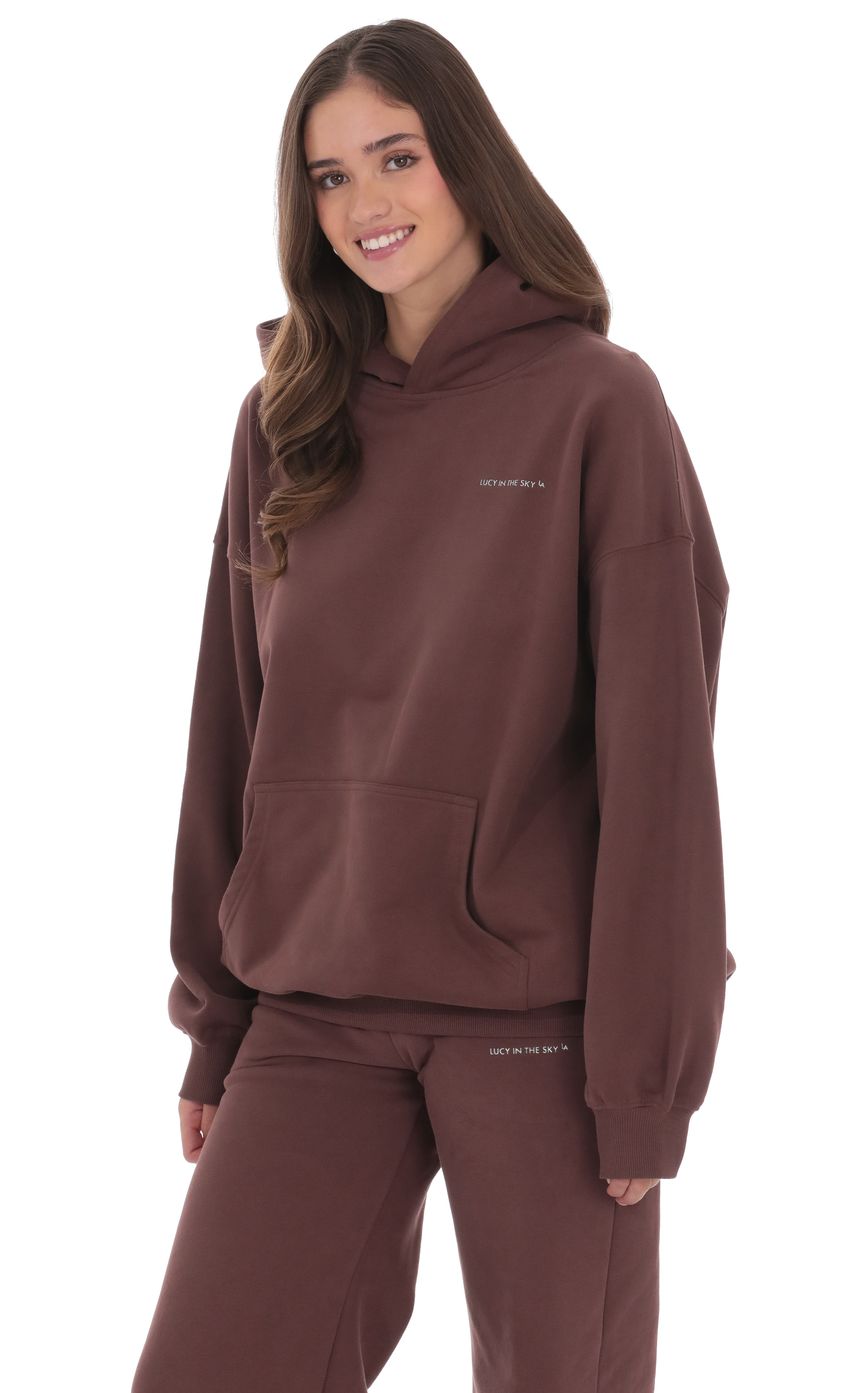 Los Angeles Fleece Hoodie in Brown