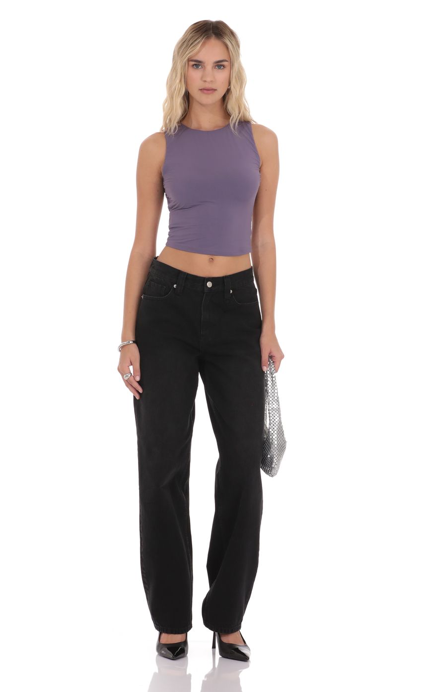 Open Back Twist Top in Mauve