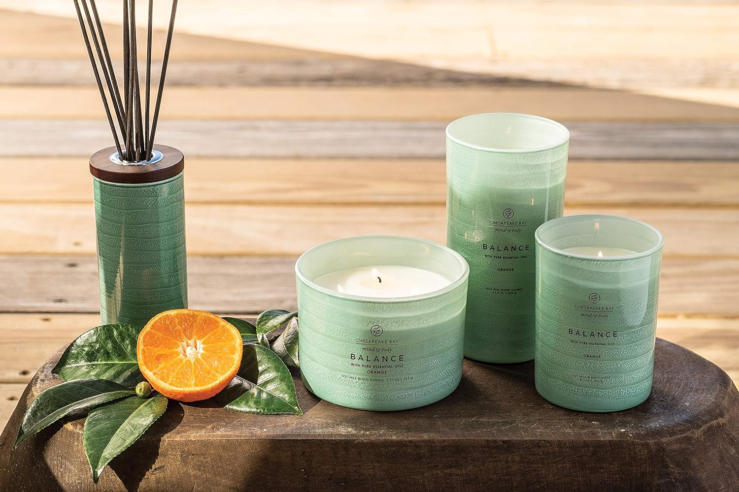 Candle Mind Body Serenity Reed Diffuser Balance with Pure Essential Oils Orange