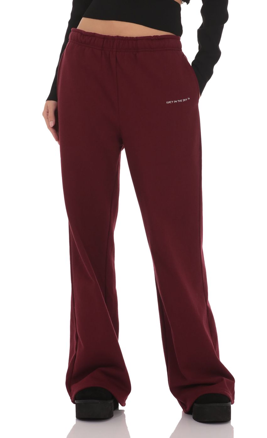 Cinchable Cuff Lucy Sweatpants in Burgundy