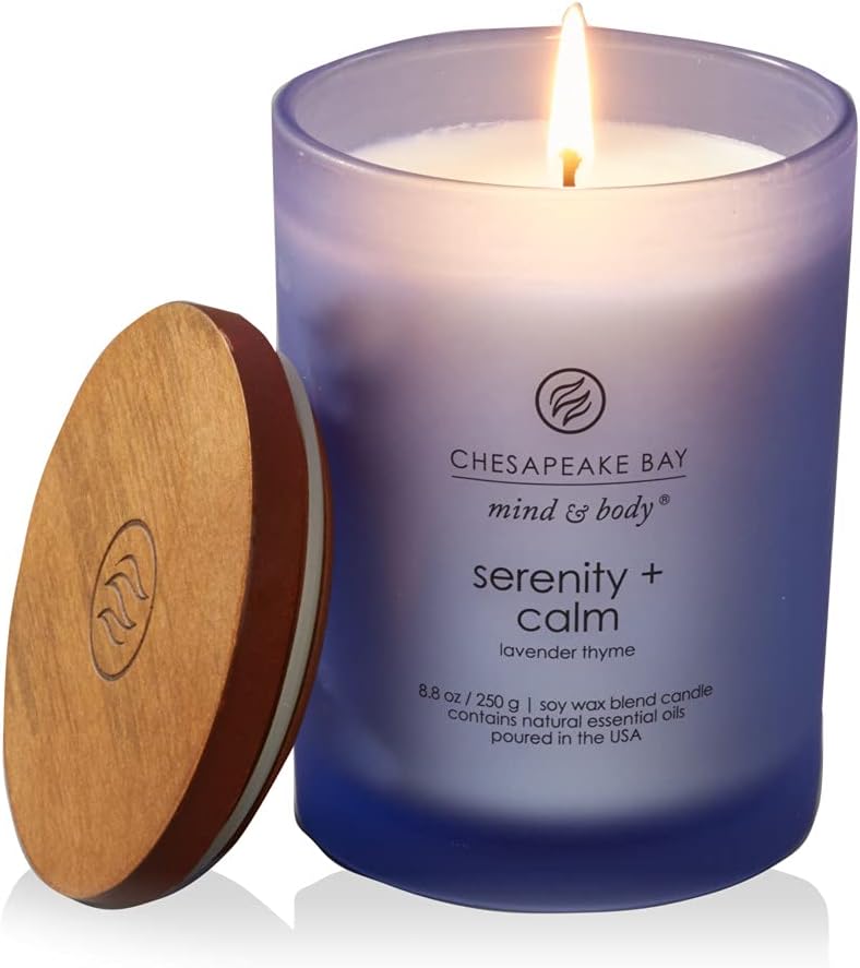 Medium Jar Candles Duo Peace Tranquility Cashmere Jasmine and Serenity Calm Lavender Thyme Home Decor