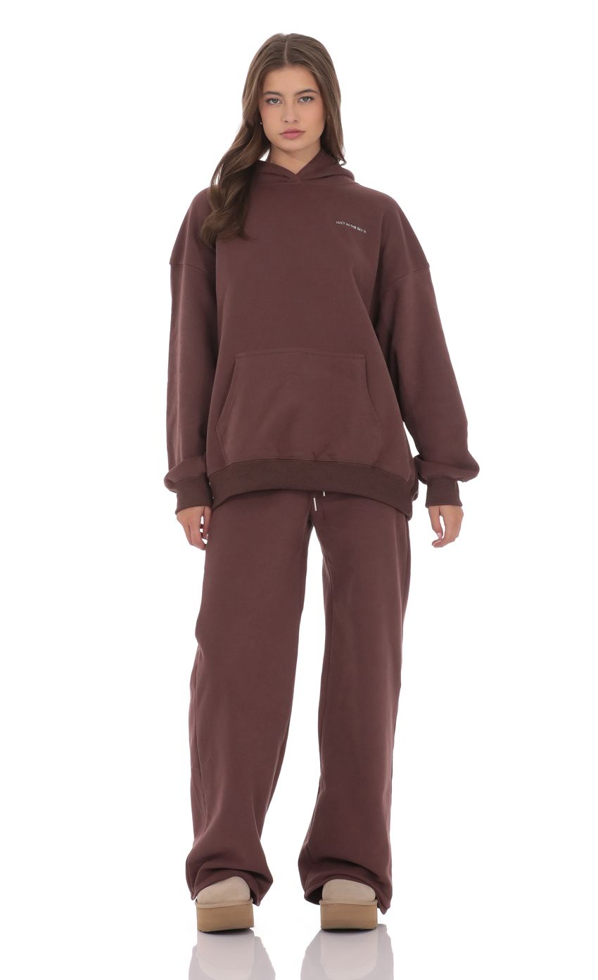 Fleece Lucy Hoodie in Brown