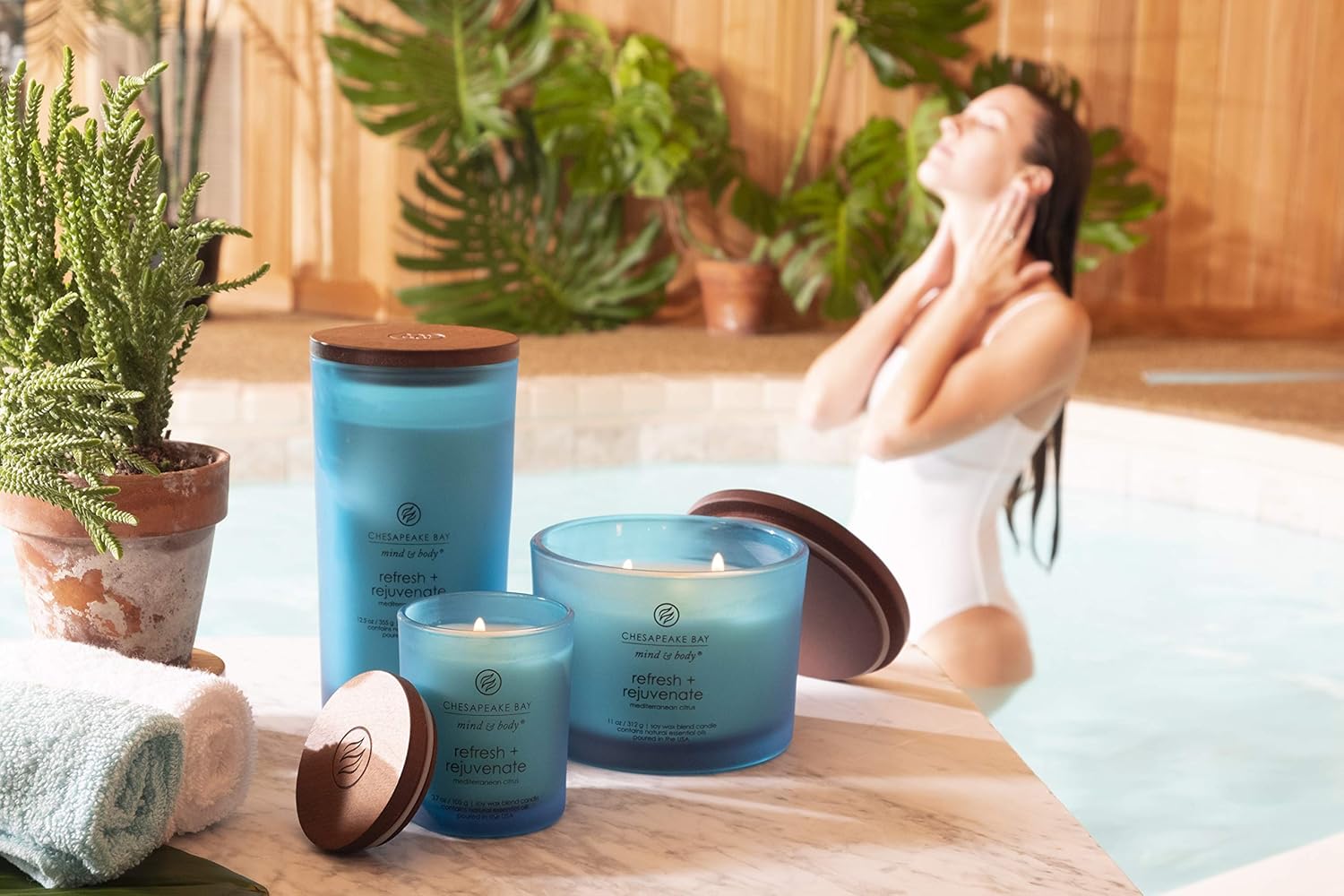 Candle PT41312 Scented Candle Refresh Rejuvenate Mediterranean Citrus Medium Home Décor
