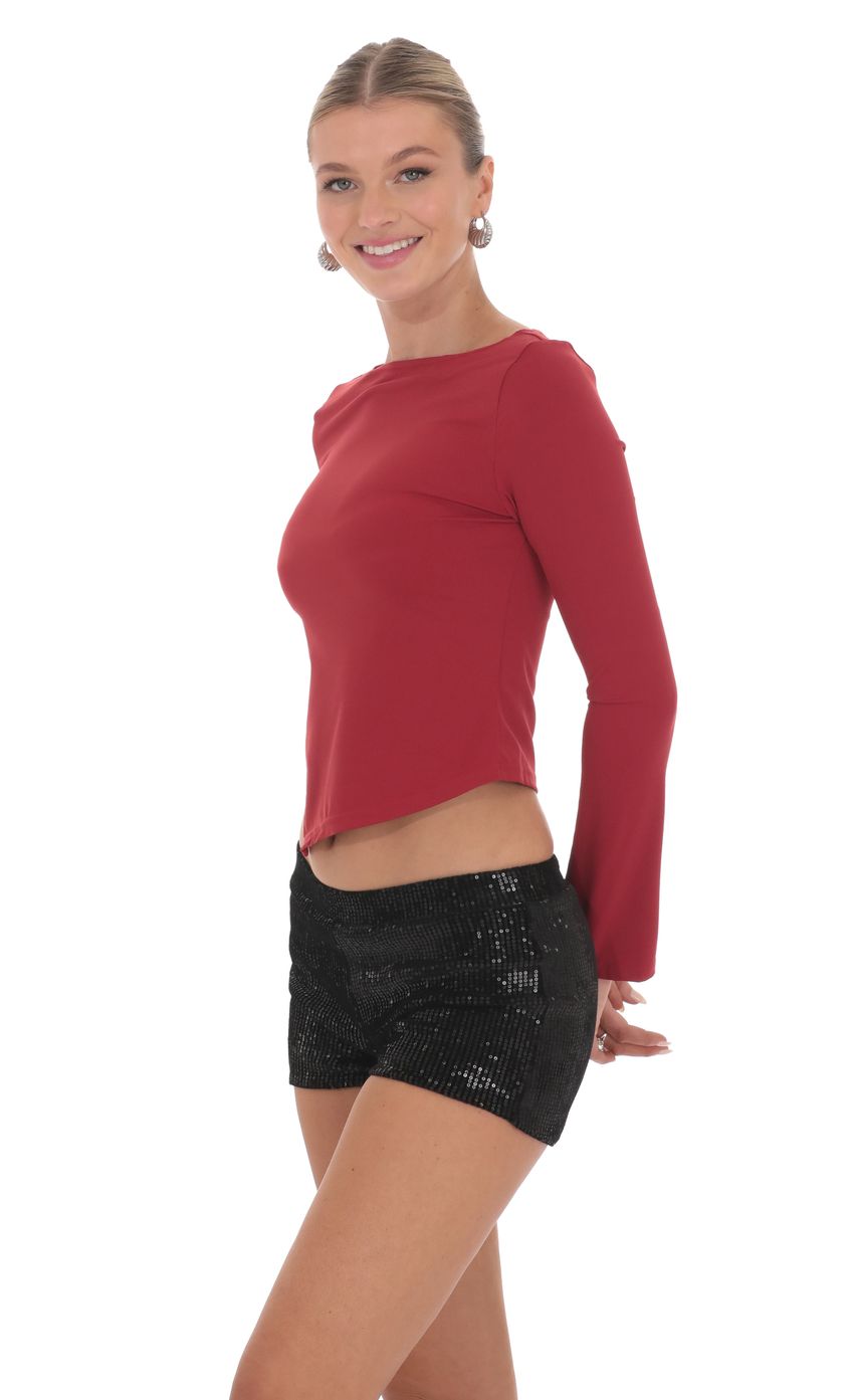 Velvet Sequin Shorts in Black