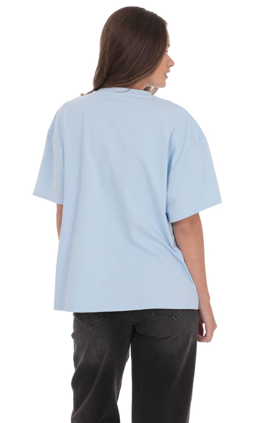 LA Graphic T Shirt in Light Blue