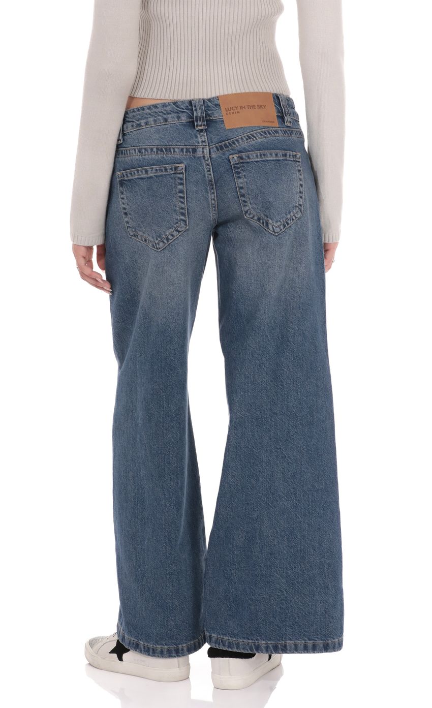 Low Rise Wide Leg Jeans in Blue