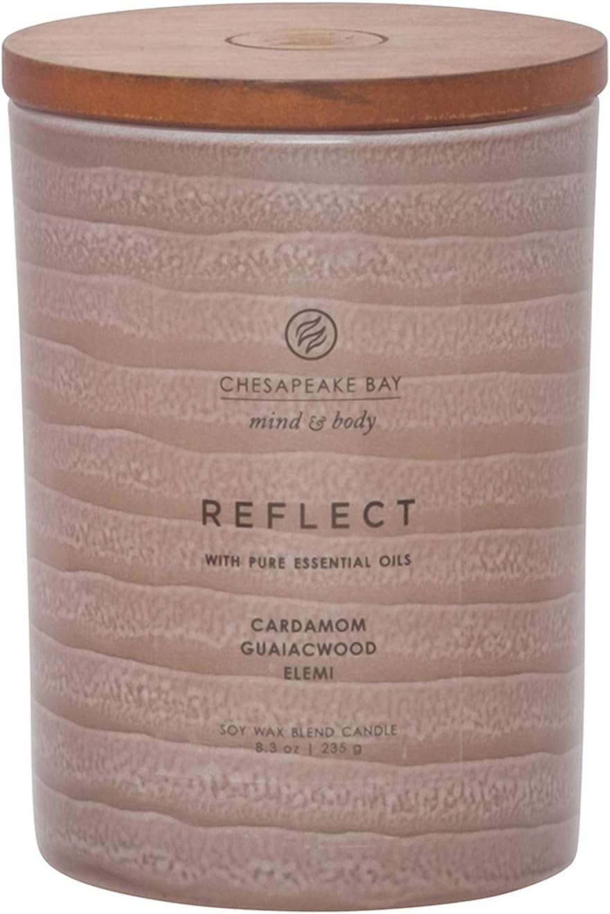 Candle Mind Body Serenity Scented Candle Reflect with Pure Essential Oils Cardamom Guaiacwood Elemi Medium