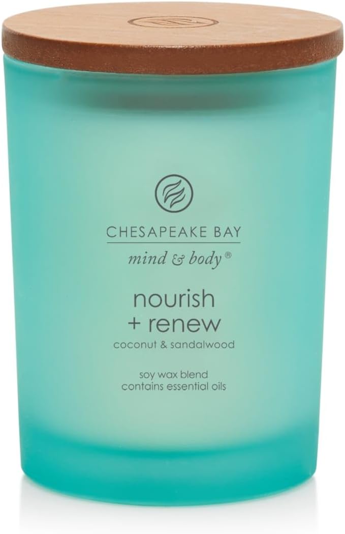 Candle Mind Body Medium Jar Candle Nourish Renew Coconut Sandalwood