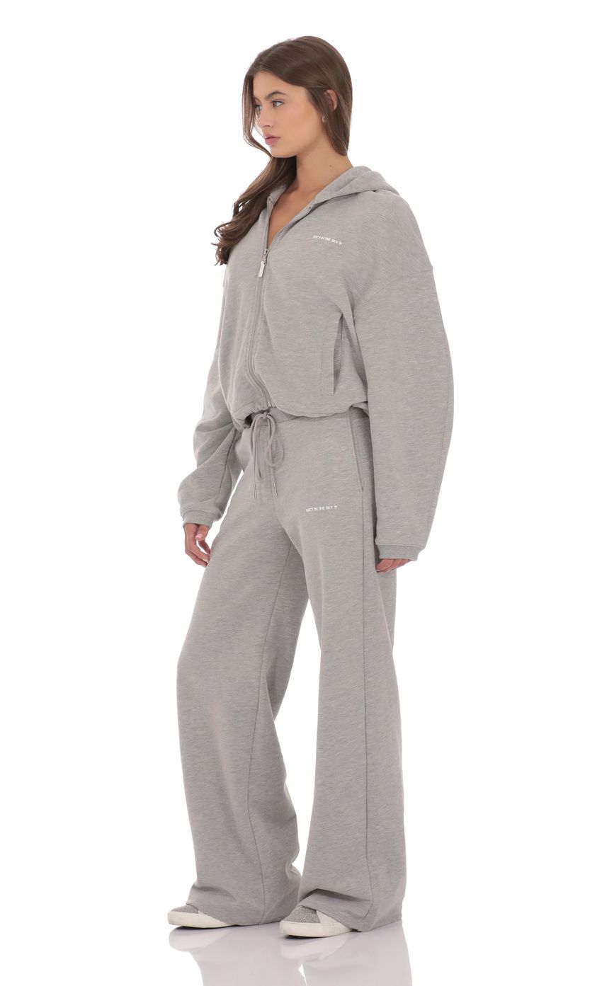 Fleece Straight Sweatpants in Grey