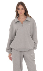 Quarter Zip Up Jumper in Grey